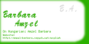 barbara amzel business card